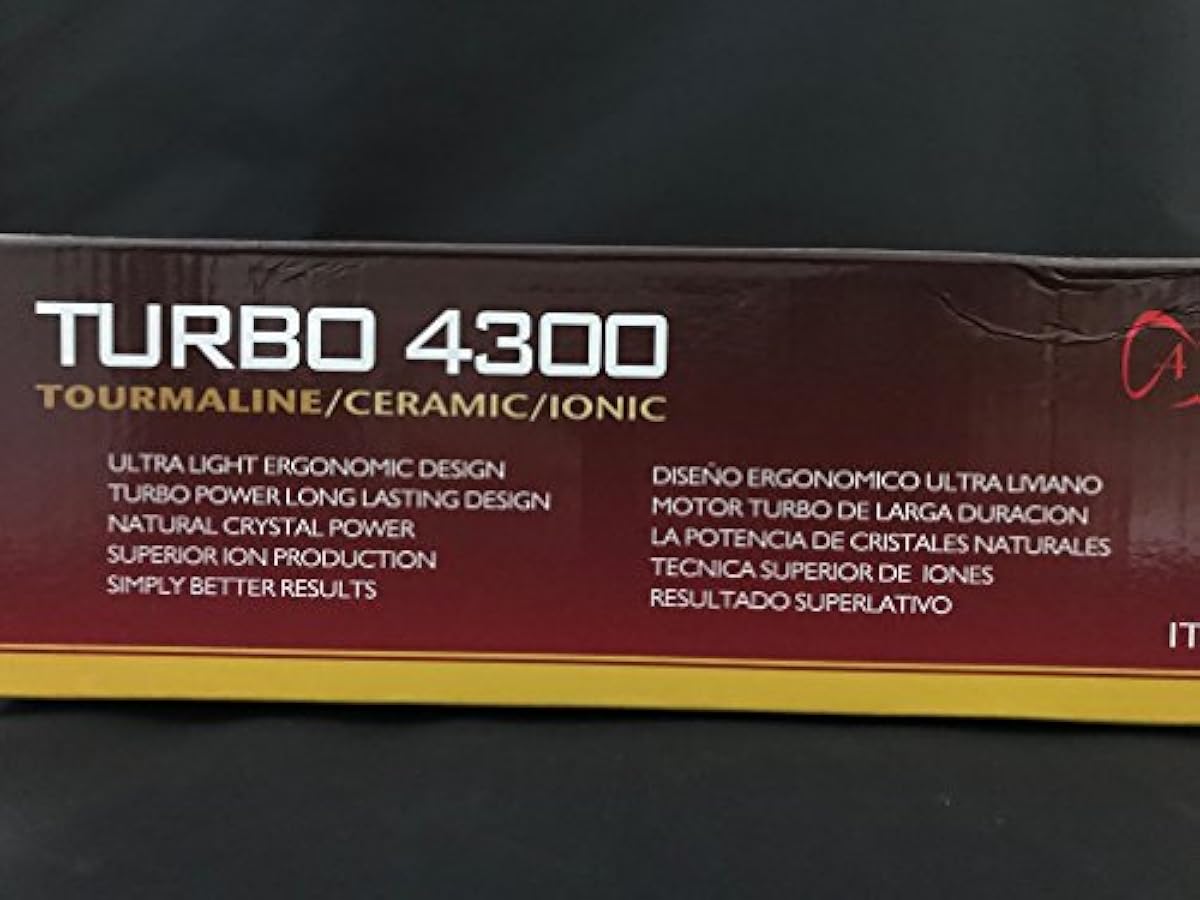 Allure Turbo 4300 Tourmaline Ceramic Ionic Hair Blow Dryer 2000 Watts Rojo/Negro