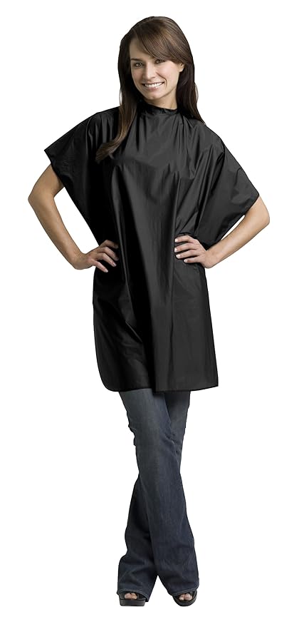 Diane Shampoo Cape 36” x 54” DTA01406 – Capa Negra Impermeable con Velcro