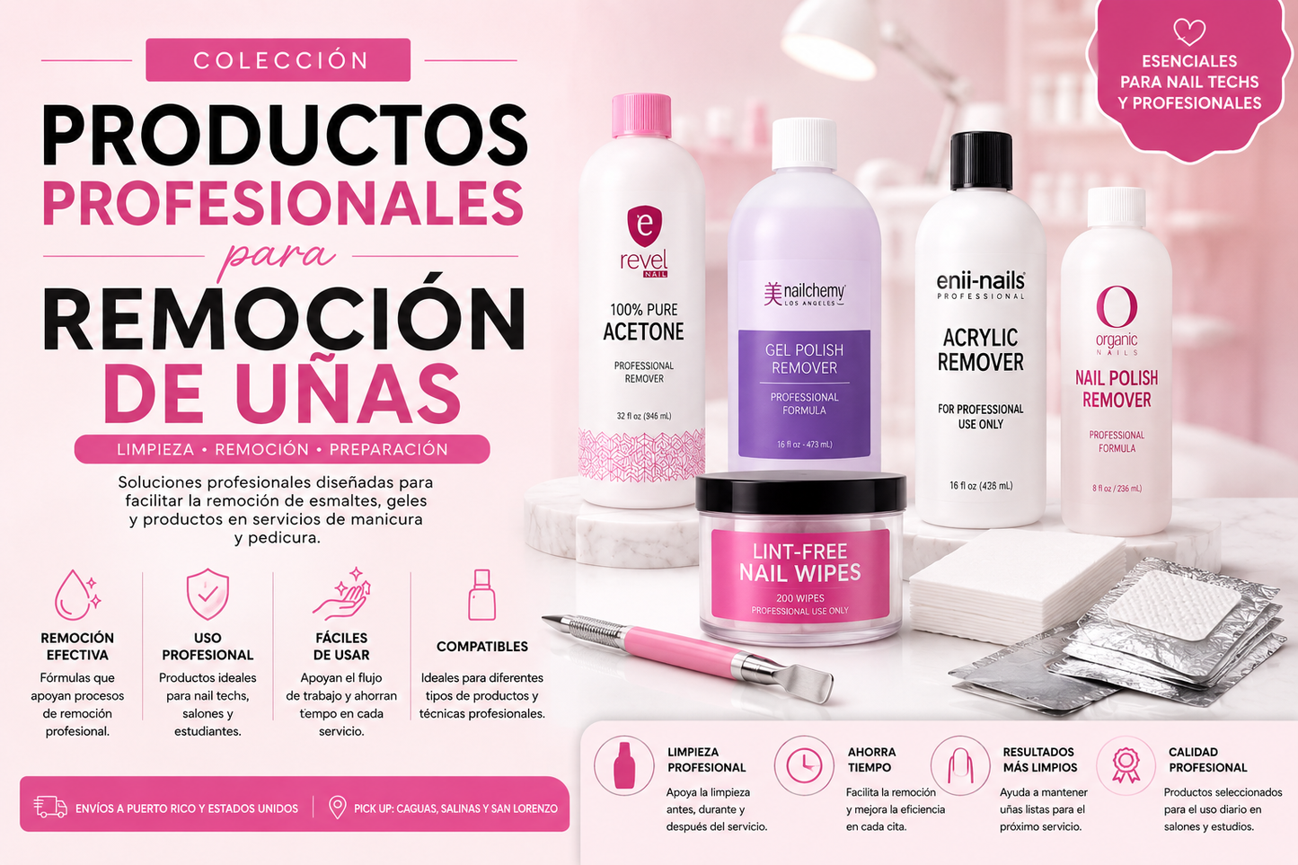 Mitchel 3000 Pure Acetone 32 oz Removedor de Esmalte para Uñas de Uso Profesional