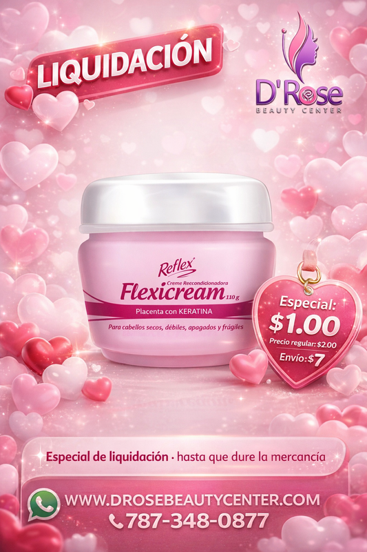 💗 REFLEX FLEXICREAM Placenta con Keratina 3.88 oz | Reparación y Fuerza Intensiva