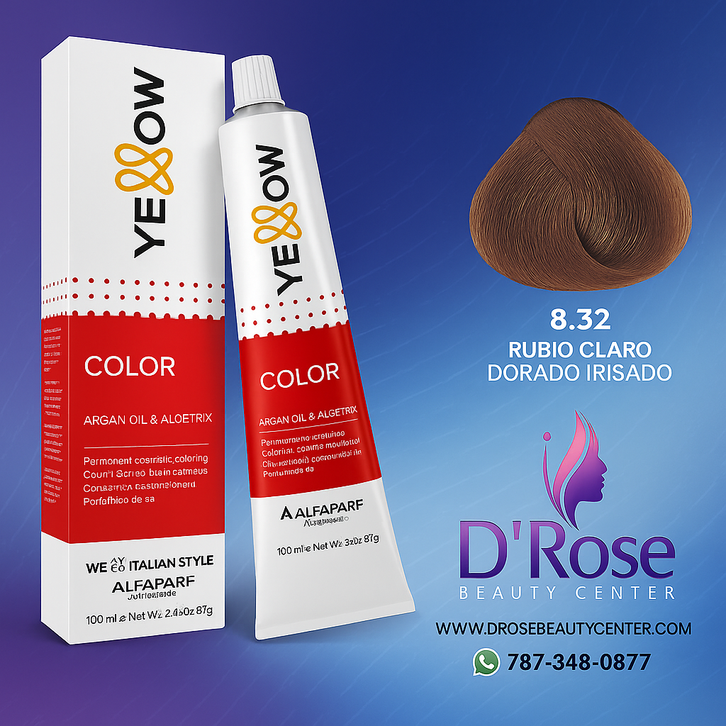 Yellow Tinte 8.32 Rubio Claro Dorado Irisado 100ml