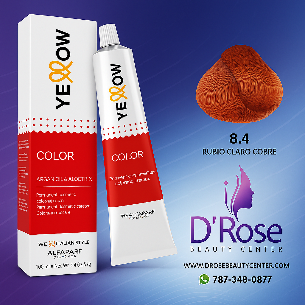 Yellow Tinte 8.4 Rubio Claro Cobre 100ml