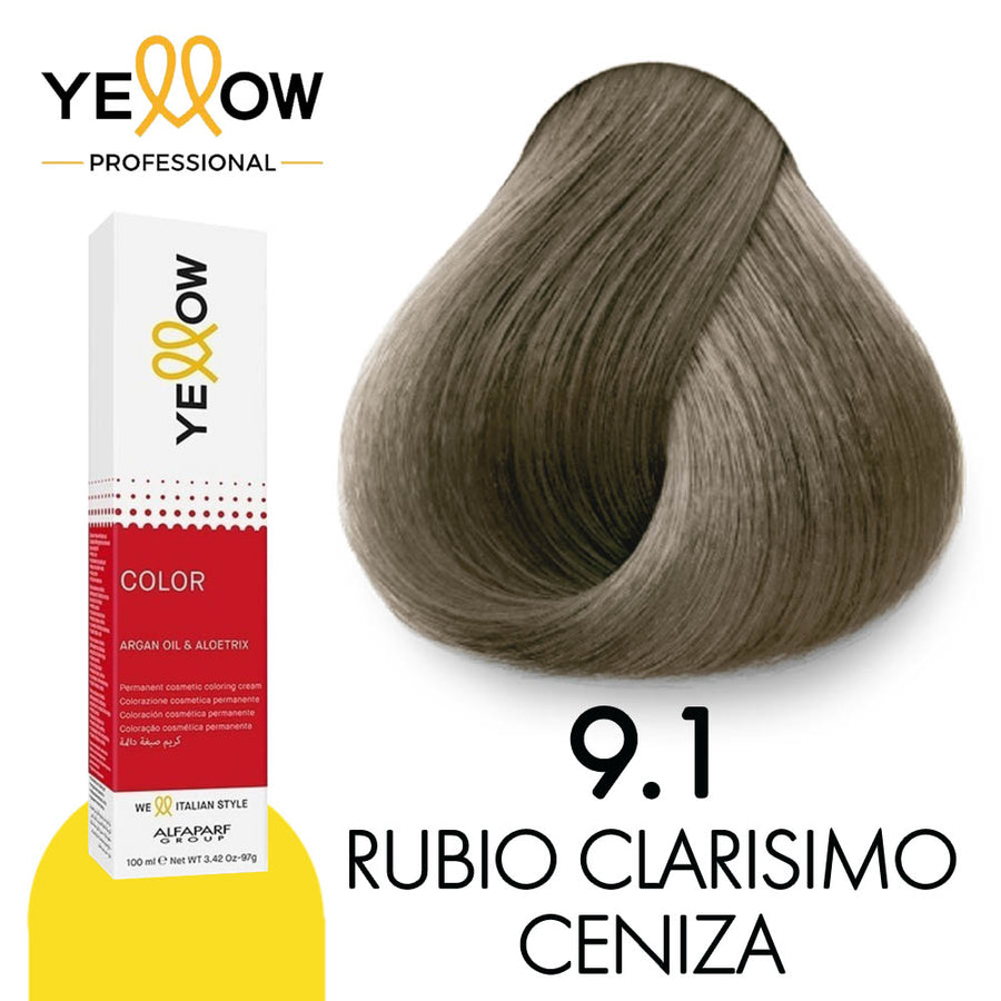 Yellow Tinte 9.1 Rubio Clarísimo Ceniza 100ml