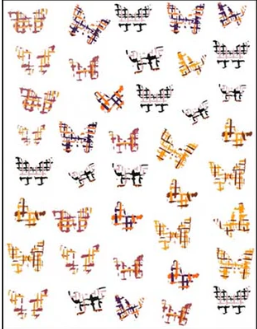 Joyful Nail Stickers 3D para Uñas Mariposas Cuadros Multicolor 936