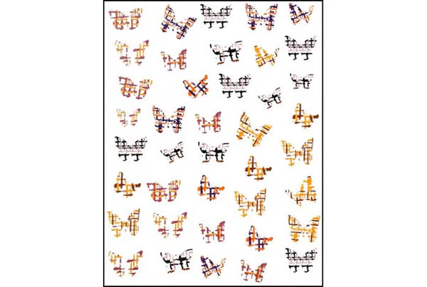 Joyful Nail Stickers 3D para Uñas Mariposas Cuadros Multicolor 936