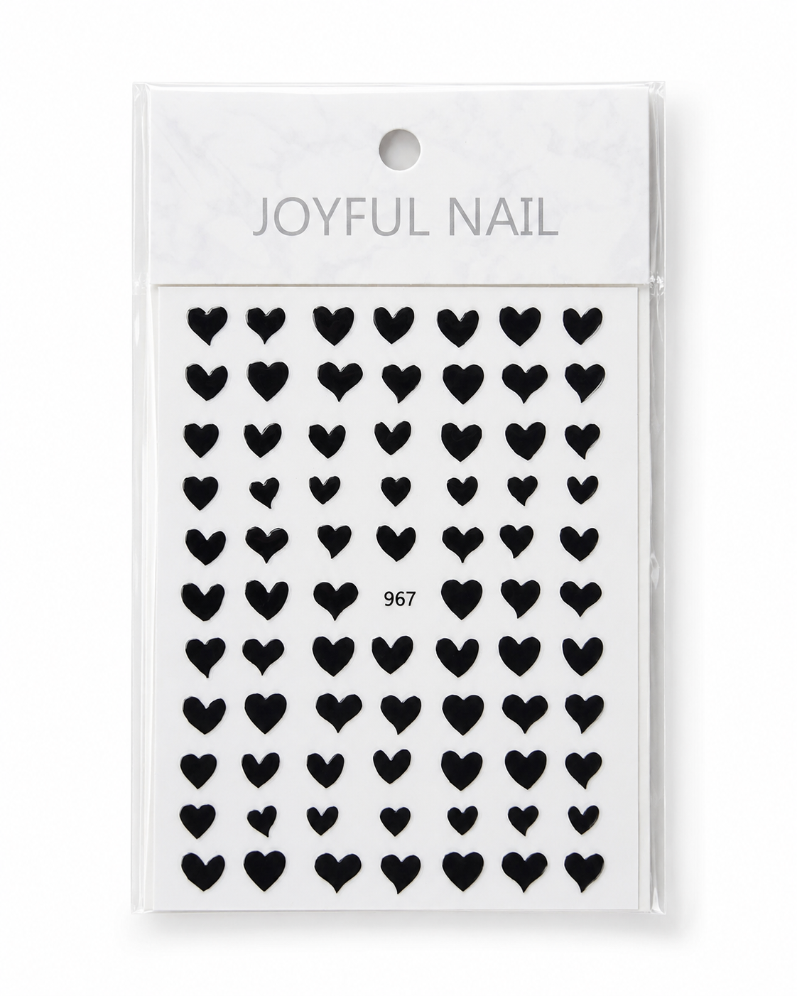 Joyful Nail Stickers 3D para Uñas Corazones Negros 967