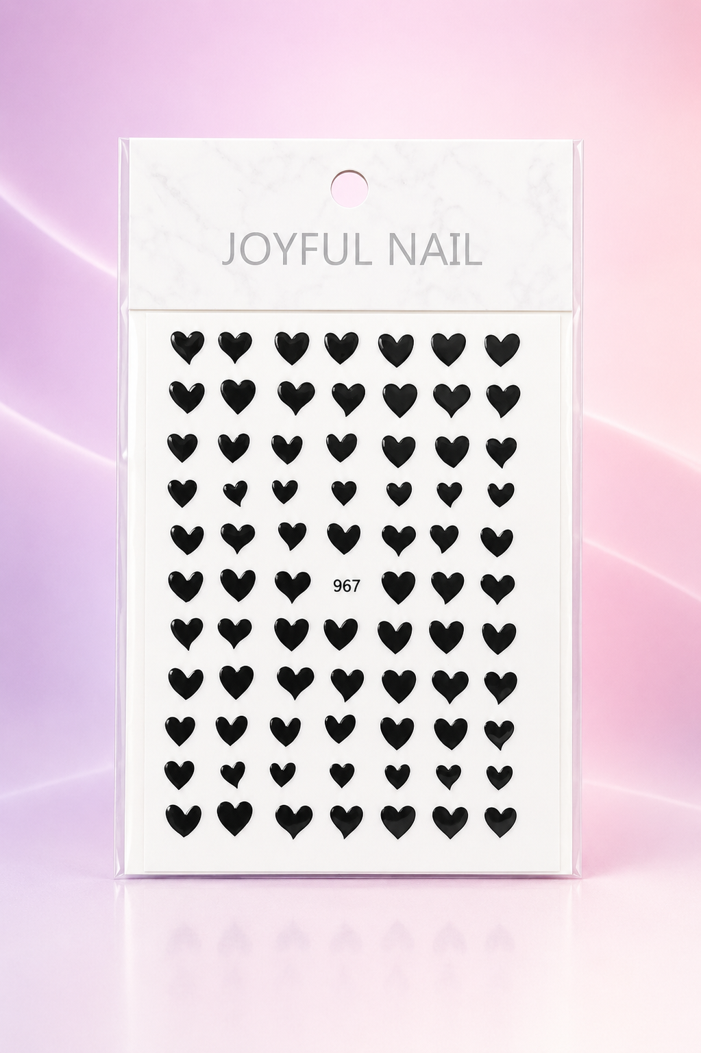 Joyful Nail Stickers 3D para Uñas Corazones Negros 967
