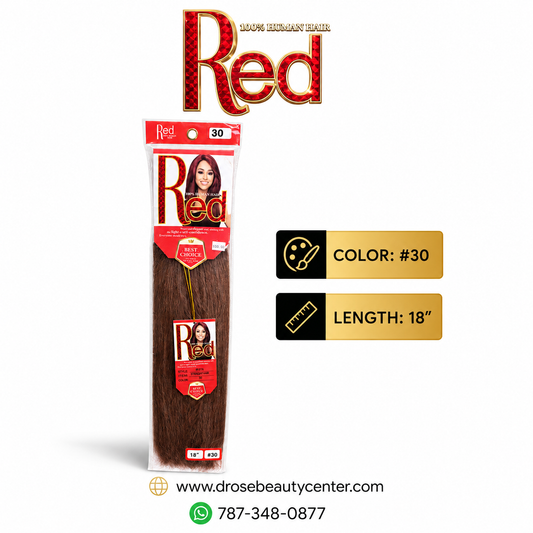 Red 100% Human Hair Straight Hair Color #30 18"