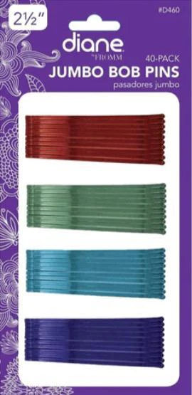 DIANE 40-Pack Jumbo Bob Pins Colored 2½” D460 – Pasadores Grandes de Colores para Peinados y Styling