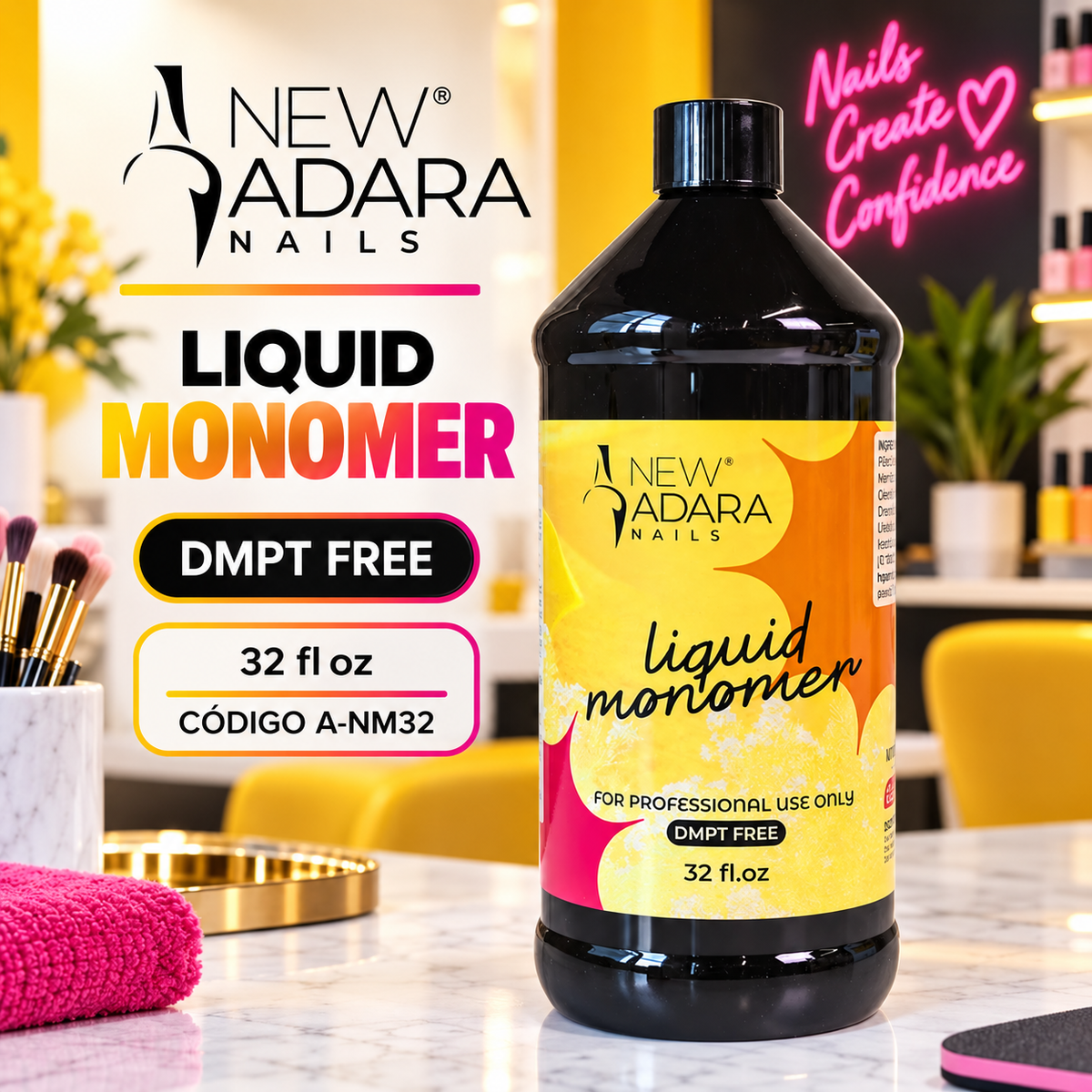 New Adara Nails Liquid Monomer DMPT Free 32 oz – A-NM32
