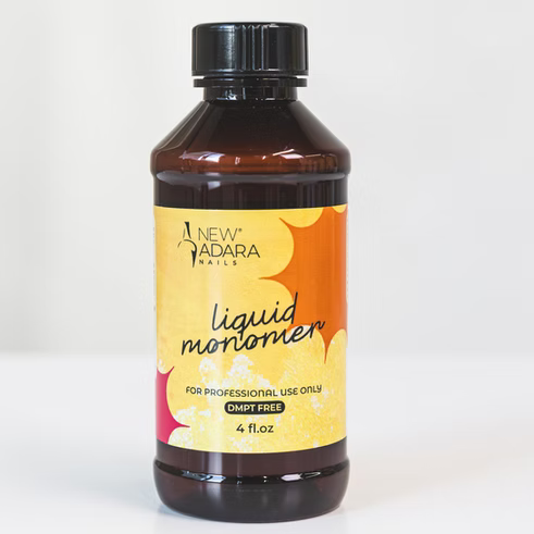 New Adara Nails Liquid Monomer DMPT Free 4 oz A-NM4 para Sistemas Acrílicos Profesionales