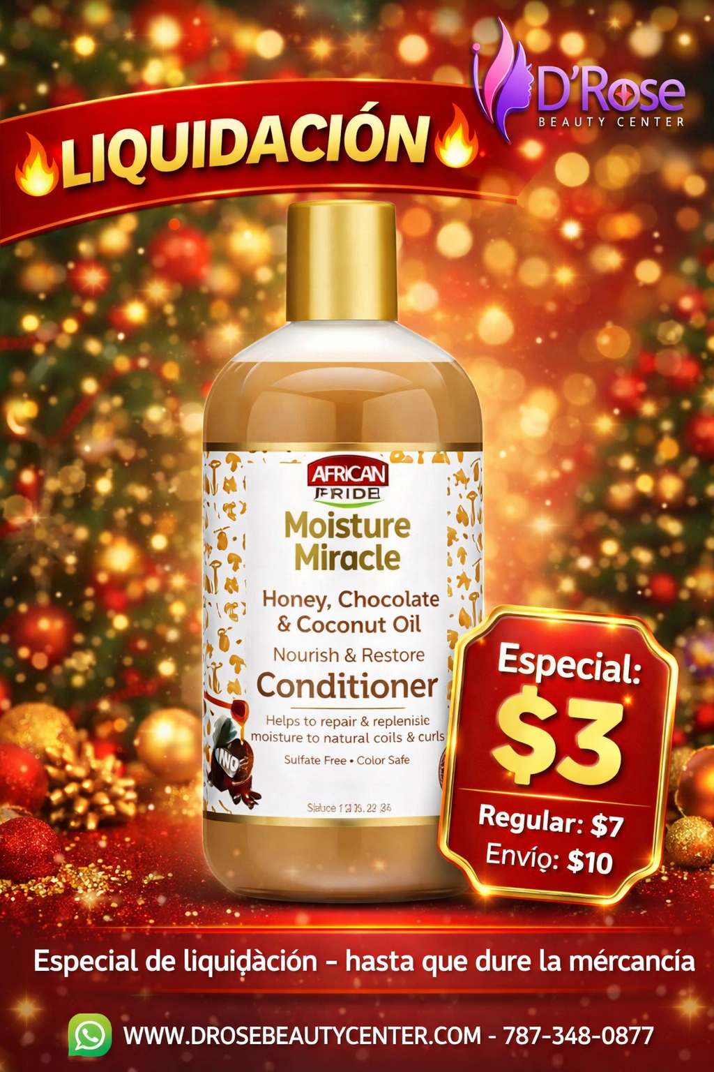 🍯✨ **AFRICAN PRIDE MOISTURE MIRACLE  HONEY, CHOCOLATE COCONUT OIL CONDITIONER – 12 OZ** ✨🍯