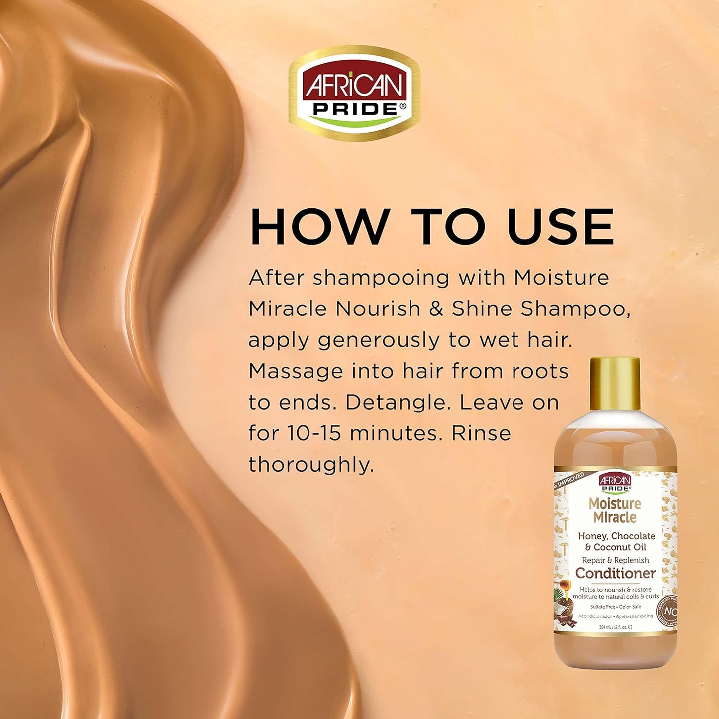 🍯✨ **AFRICAN PRIDE MOISTURE MIRACLE  HONEY, CHOCOLATE COCONUT OIL CONDITIONER – 12 OZ** ✨🍯