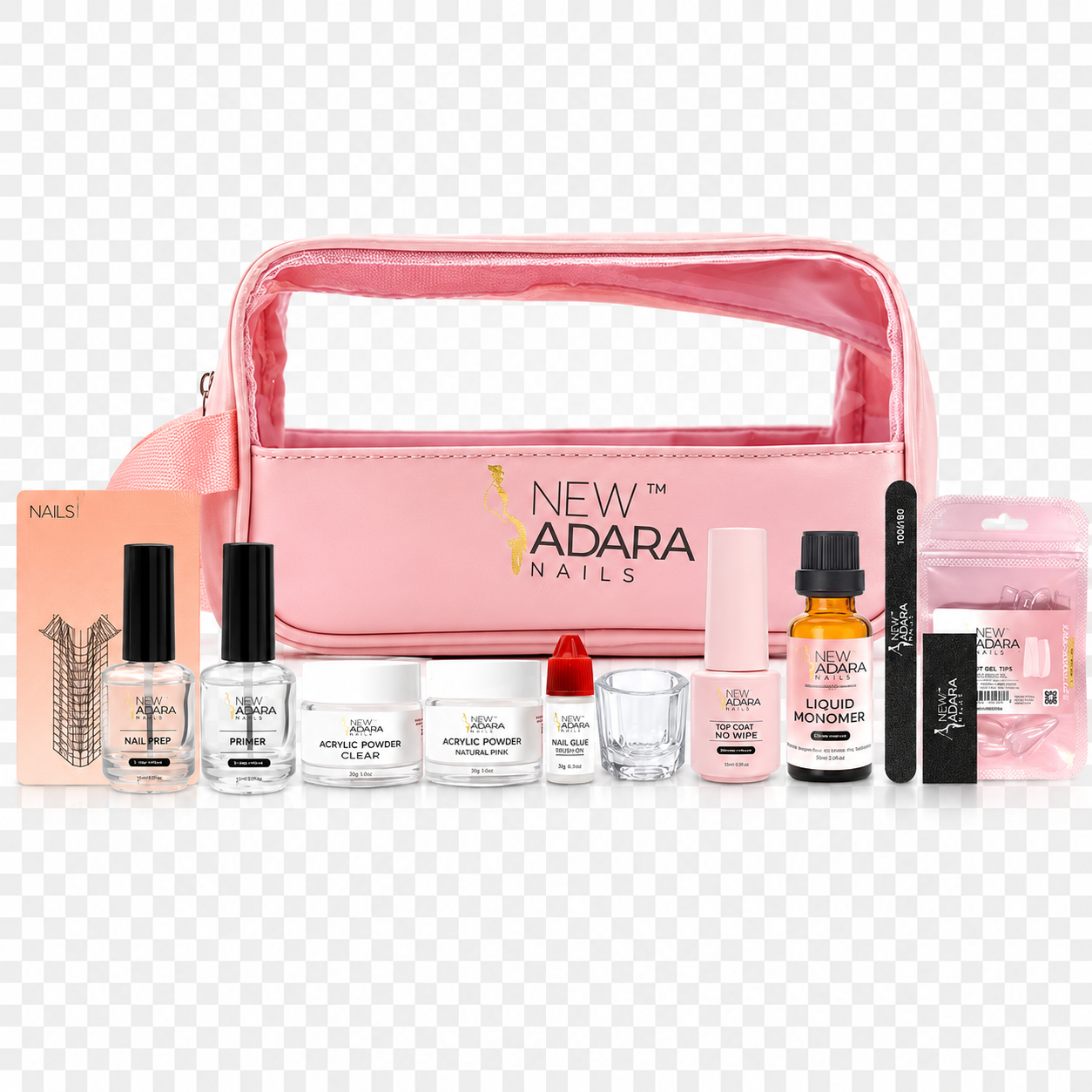 New Adara Nails Student Kit 12 PZ AR-KIT para Práctica y Aplicación Profesional de Uñas