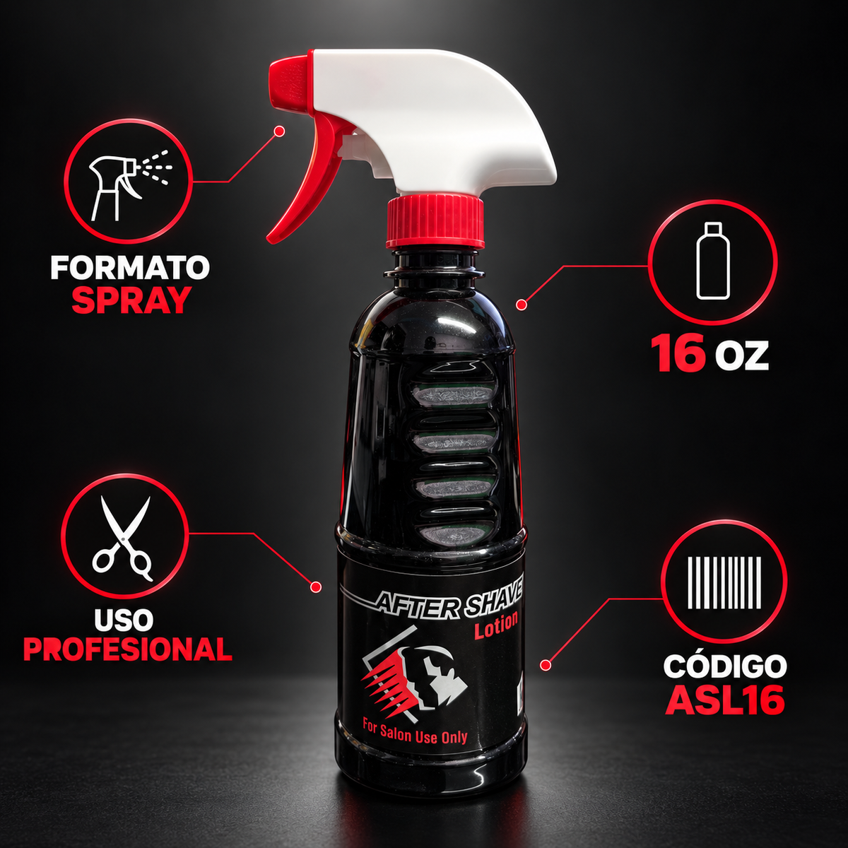 After Shave Lotion Spray Profesional 16 oz ASL16