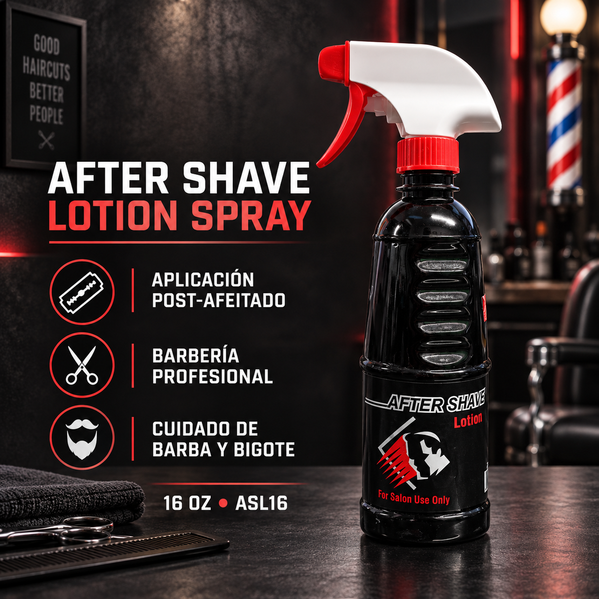 After Shave Lotion Spray Profesional 16 oz ASL16