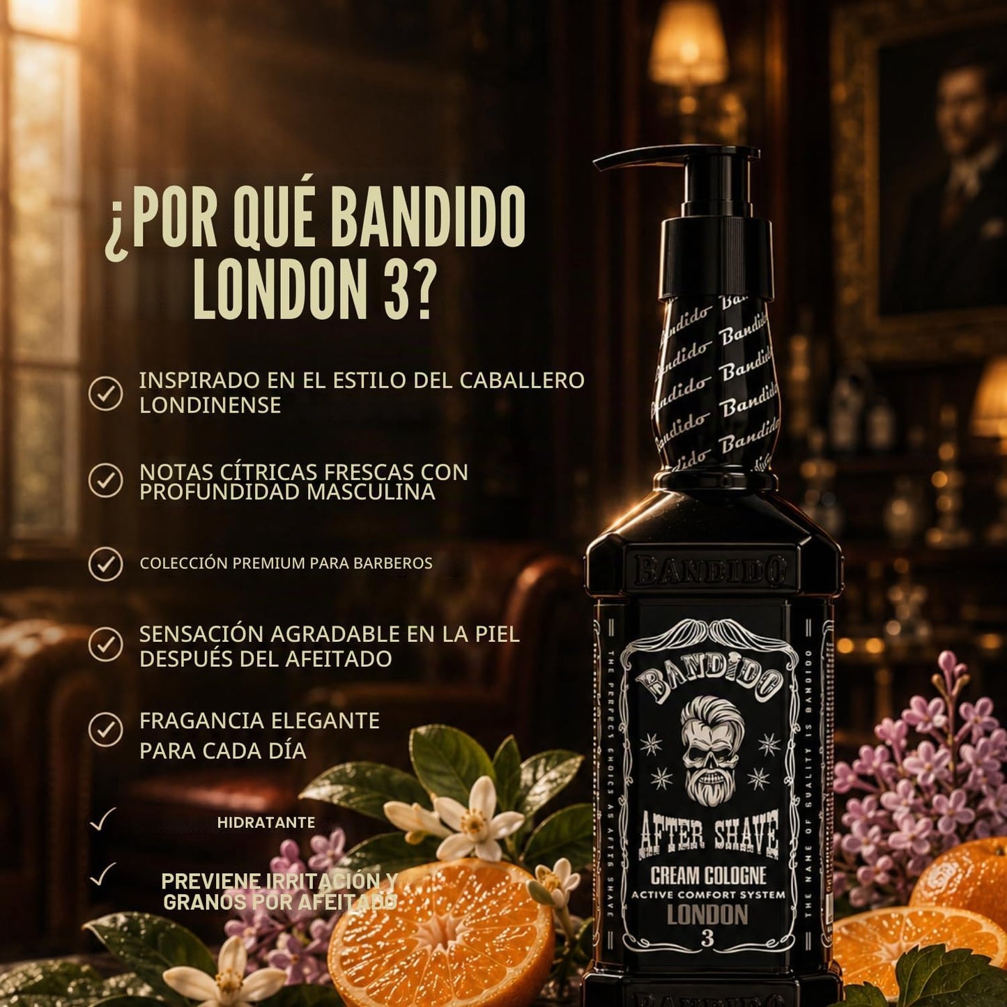 Bandido After Shave Cream Cologne London 3 11.83 oz – Crema Colonia para Después del Afeitado