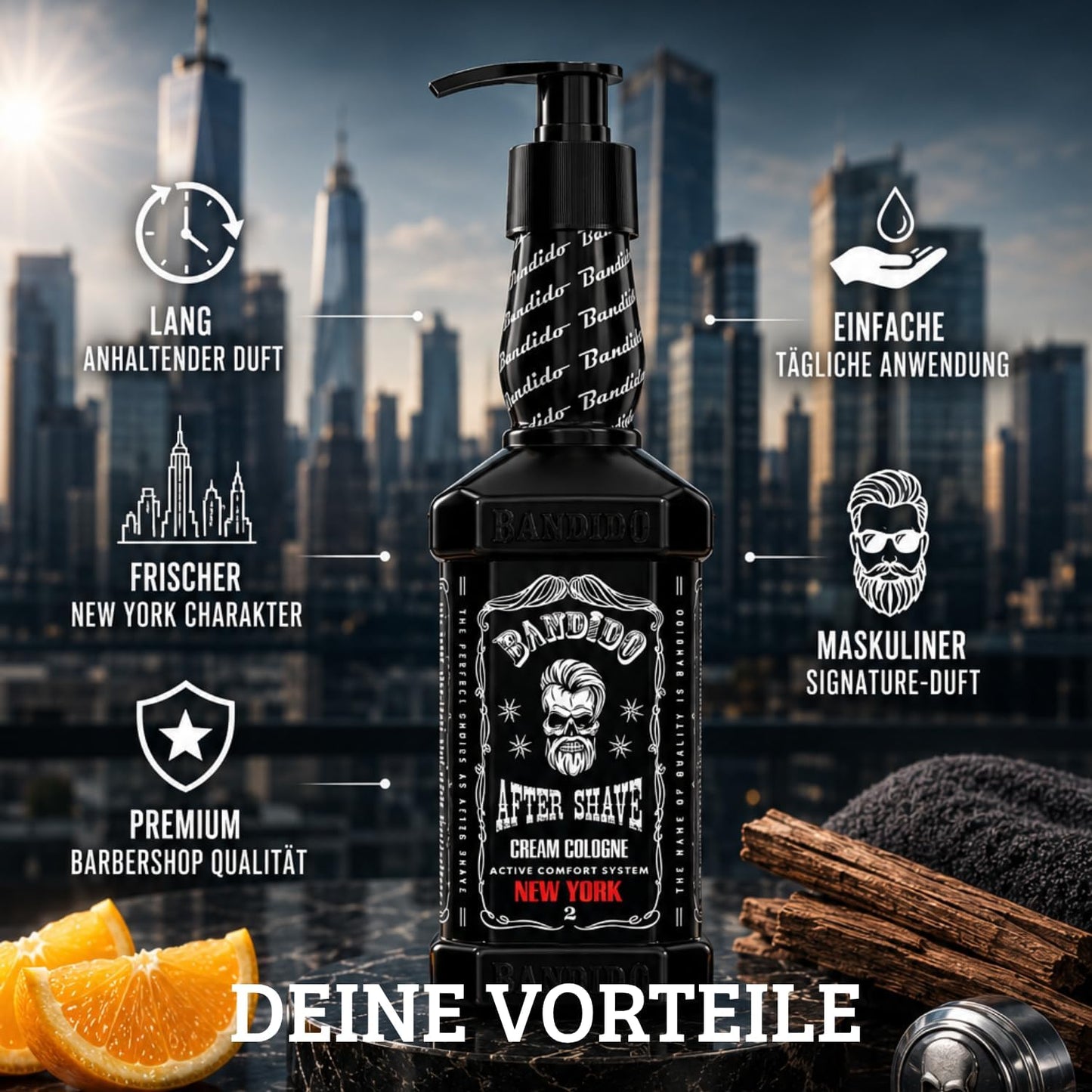 Bandido After Shave Cream Cologne Extreme / New York 11.83 oz – Crema Colonia Refrescante para Después del Afeitado