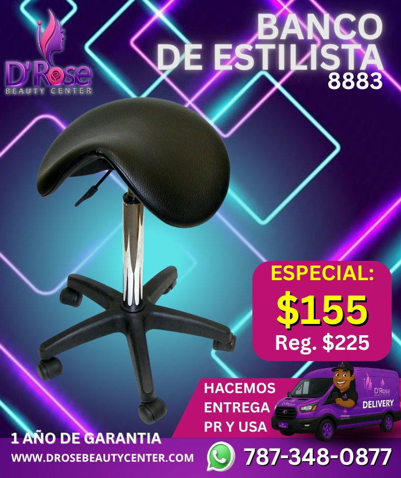 🪑 Banco Profesional de Estilista – Modelo 8883