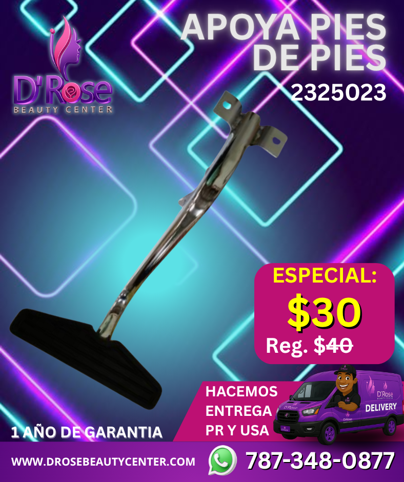 Apoya Pies de Pared Profesional - Acero Inoxidable Plateado - Modelo 2325023