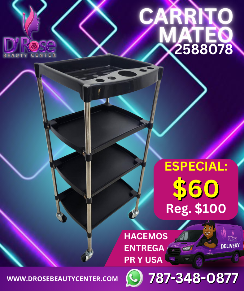 🛒 Carrito Auxiliar Mateo para Estilista o Barbero | Modelo 2588078