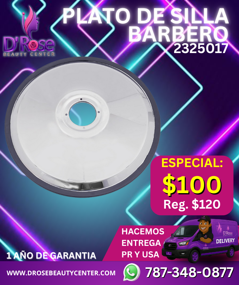 🛠️ PLATO DE REPUESTO REDONDO 2325017 PARA SILLA DE BARBERÍA O ESTILISTA