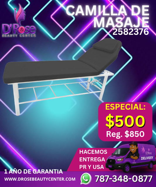 🖤 Camilla de Masaje Profesional Negra 5 Posiciones (2582376)