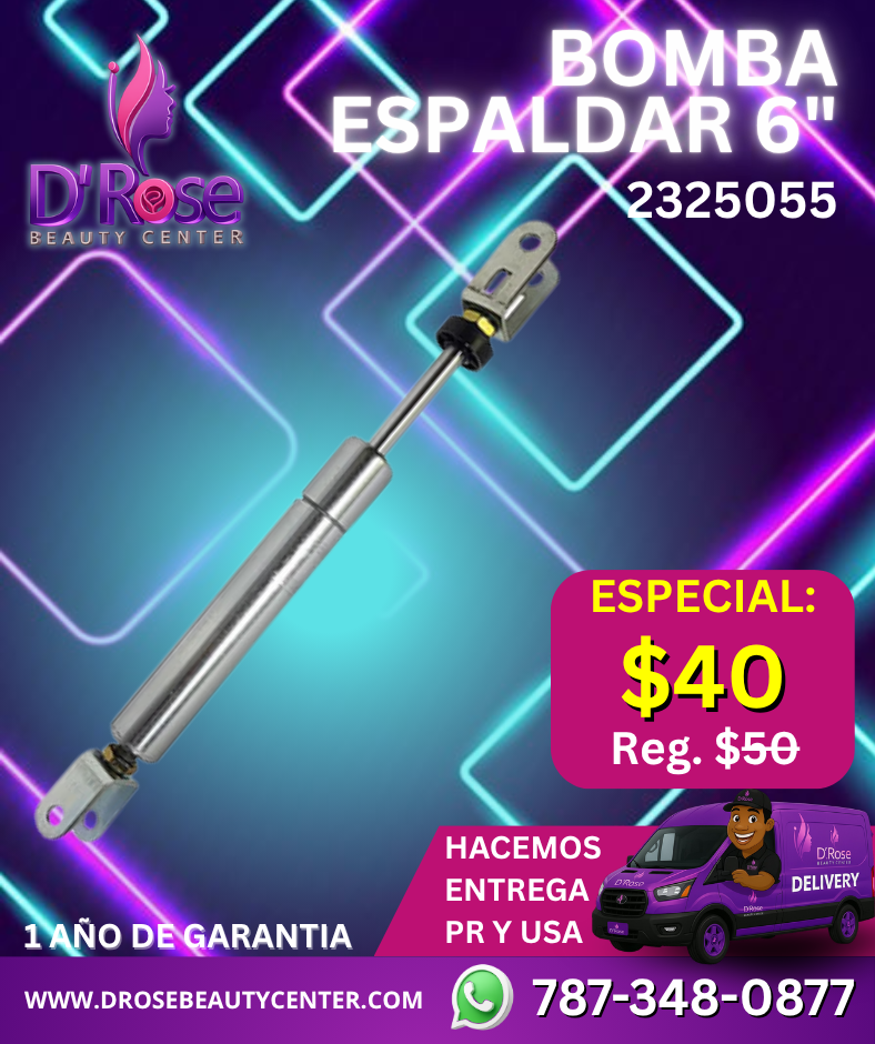 🛠️ Beauty Style – Bomba Hidráulica de Espaldar 6" para Silla de Estilo o Barbería (Modelo 2325055)