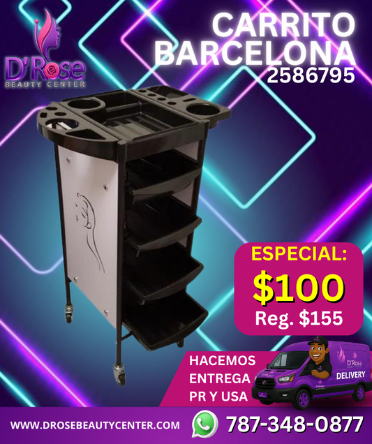 Beauty Style Carrito Auxiliar Barcelona – Negro y Blanco (2586795)