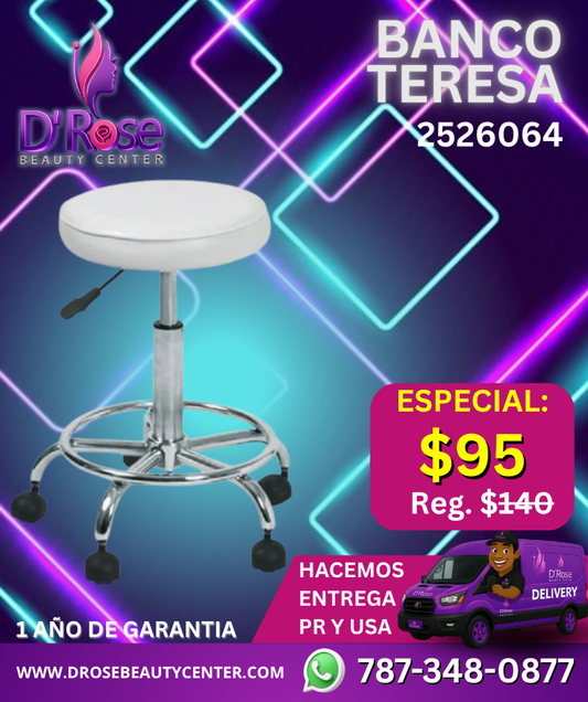 Banco Teresa para Estilista o Manicurista 2526064 – Comodidad, Estilo y Movilidad