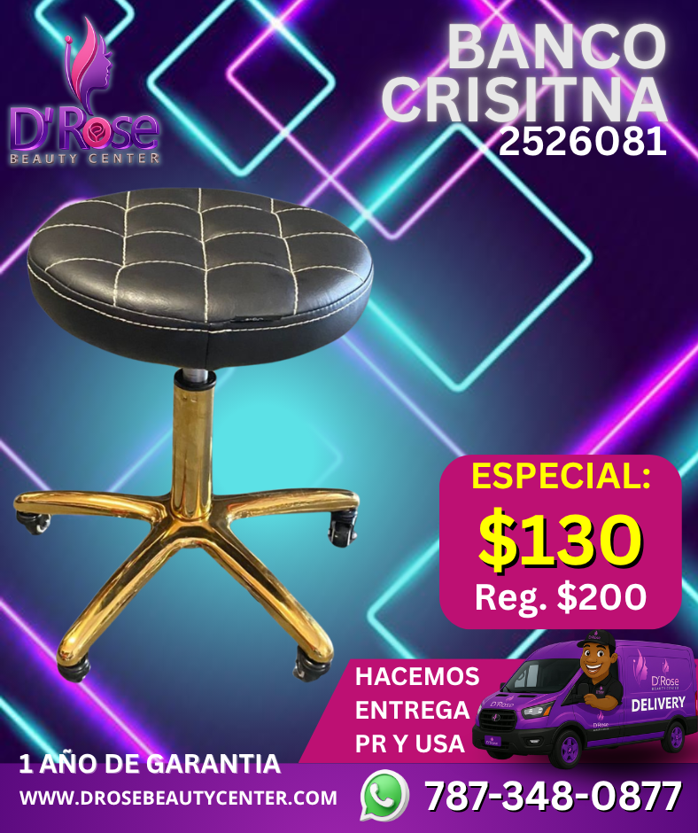 🪑 Banco Cristina para Estilista o Manicurista – Modelo 2526081