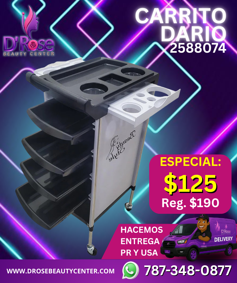 Beauty Style Carrito Auxiliar Profesional – Modelo Dario (2588074)