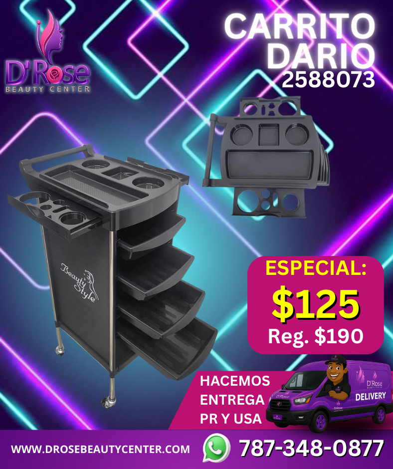 🖤 Carrito Auxiliar Profesional DARIO – Modelo 2588073 🖤