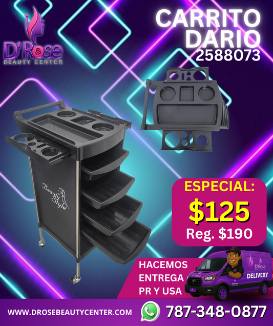 🖤 Carrito Auxiliar Profesional DARIO – Modelo 2588073 🖤