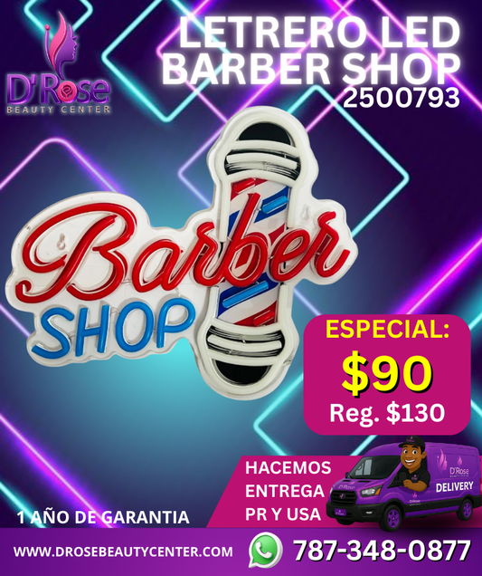 💡 Letrero LED Barber Shop | Modelo 2500793