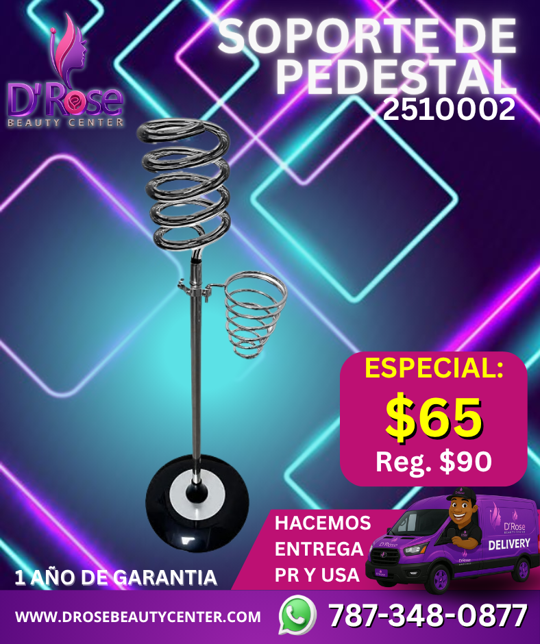 🌀 Beauty Style – Soporte de Pedestal en Espiral para Secador | Modelo 2510002