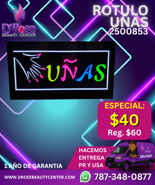 RÓTULO LED “UÑAS” MODELO 2500853