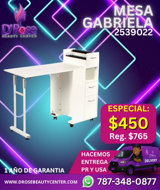 💅 MESA GABRIELA PARA MANICURISTA O TÉCNICA DE UÑAS – MODELO 2539022