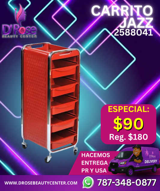 🟥 Carrito Auxiliar JAZZ – Beauty Style | Modelo 2588041