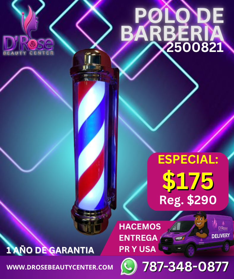 💈 POLO DE BARBERÍA BEAUTY STYLE – 100CM (Modelo 2500821)