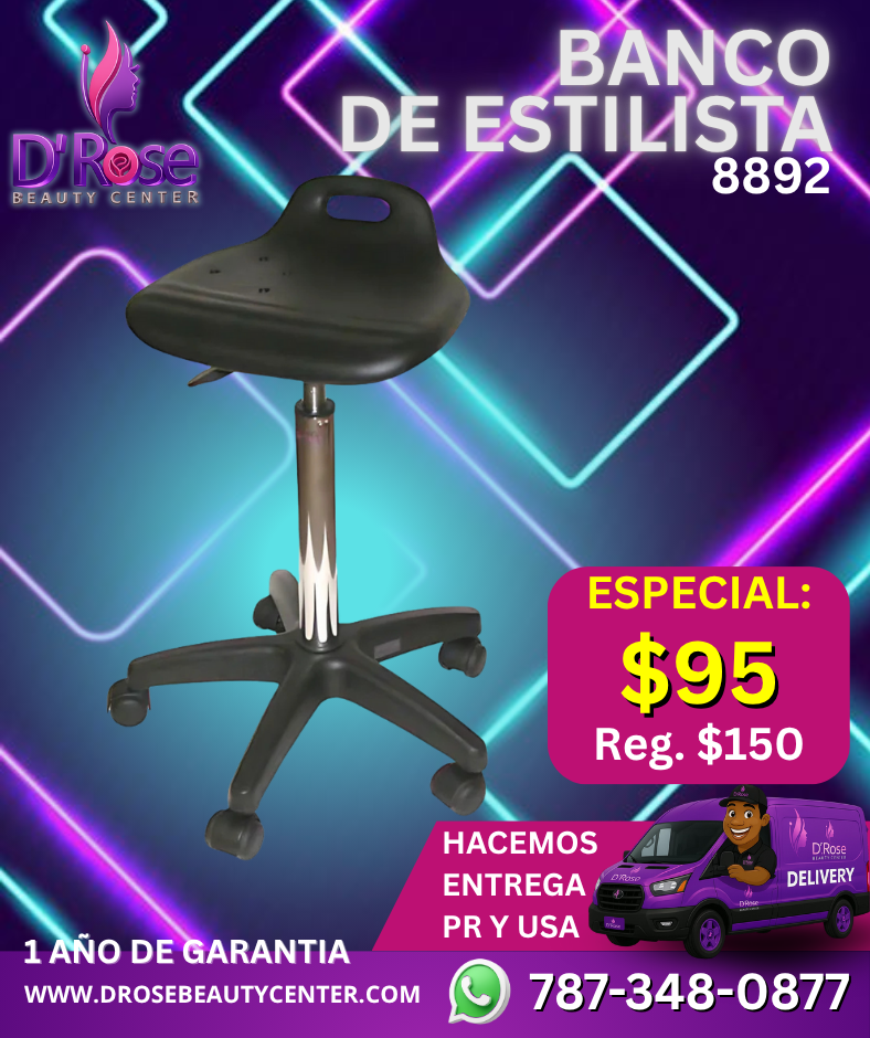Banco Profesional para Estilista o Manicurista Itech 8892 – Ergonomía y Movilidad al Máximo