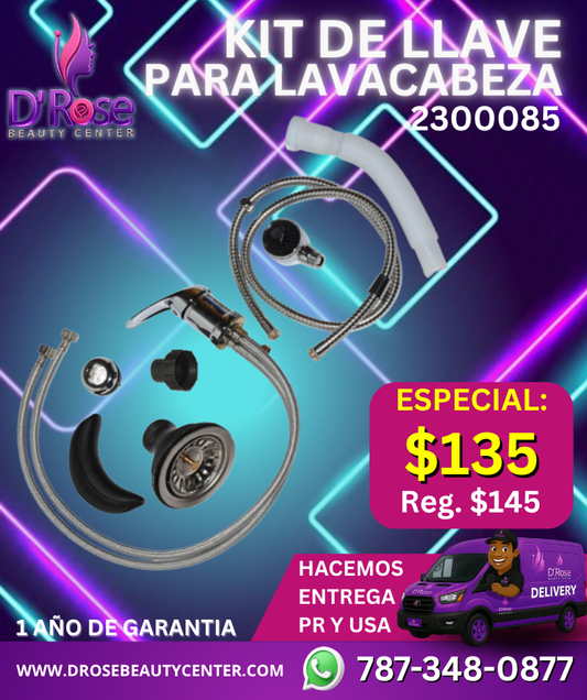 🟣 KIT DE LLAVE PARA LAVACABEZA PROFESIONAL – 2300085