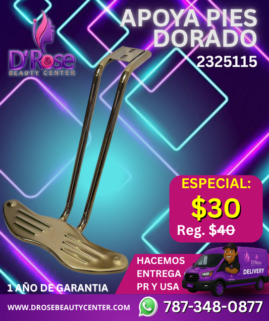 🪑 Beauty Style Apoya Pie Dorado 2 Tubos - Modelo 2325115