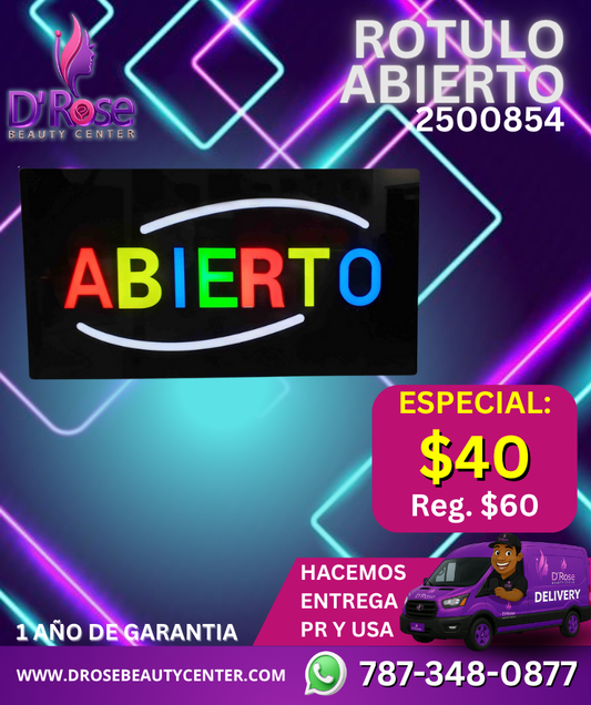 ROTULO LED ELÉCTRICO “ABIERTO” | MODELO 2500854