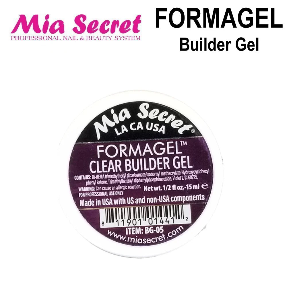 💅✨ Mia Secret® Formagel Clear Builder UV-LED Gel 0.5 oz (15 ml) (BG-05) — Gel Constructor Profesional para Extensiones y Escultura de Uñas ✨💅