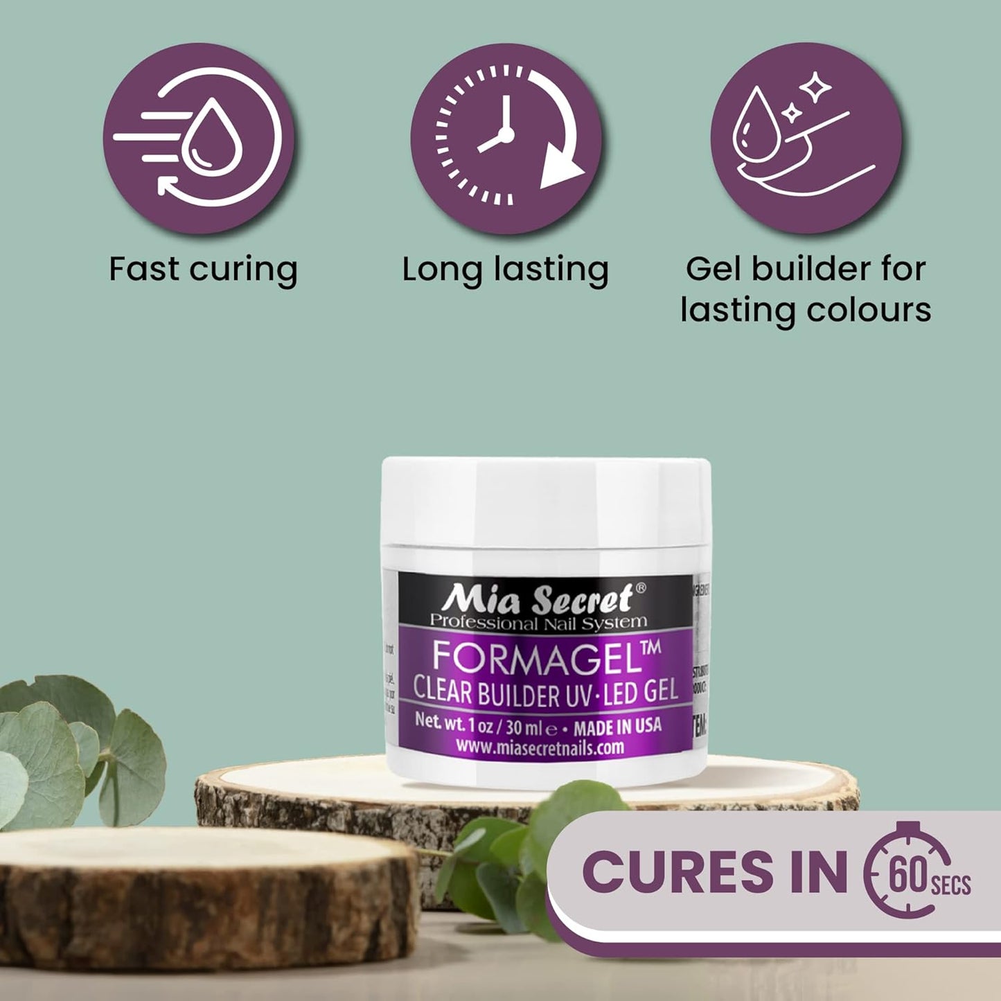 💅✨ Mia Secret® Formagel Clear Builder UV-LED Gel 0.5 oz (15 ml) (BG-05) — Gel Constructor Profesional para Extensiones y Escultura de Uñas ✨💅
