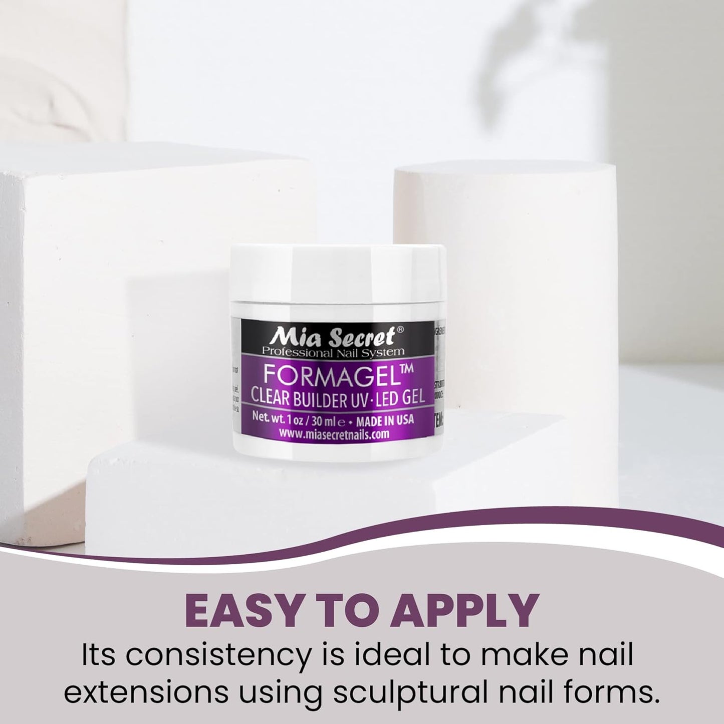 💅✨ Mia Secret® Formagel Clear Builder UV-LED Gel 0.5 oz (15 ml) (BG-05) — Gel Constructor Profesional para Extensiones y Escultura de Uñas ✨💅