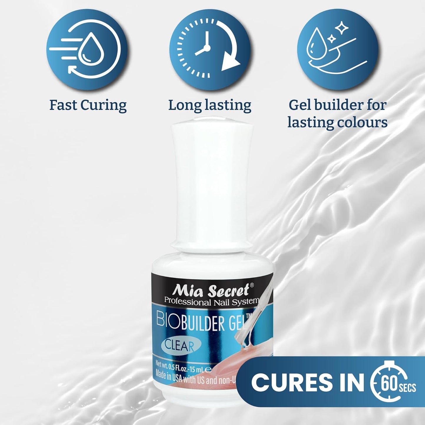 💅✨ Mia Secret BIO BUILDER GEL CLEAR 0.5 oz (BG-70) – Sistema Dipping Profesional Sin Monómero ✨💅