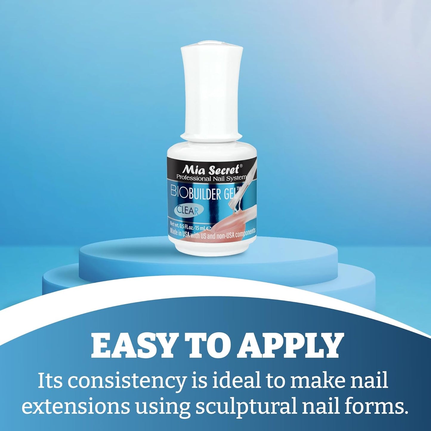 💅✨ Mia Secret BIO BUILDER GEL CLEAR 0.5 oz (BG-70) – Sistema Dipping Profesional Sin Monómero ✨💅