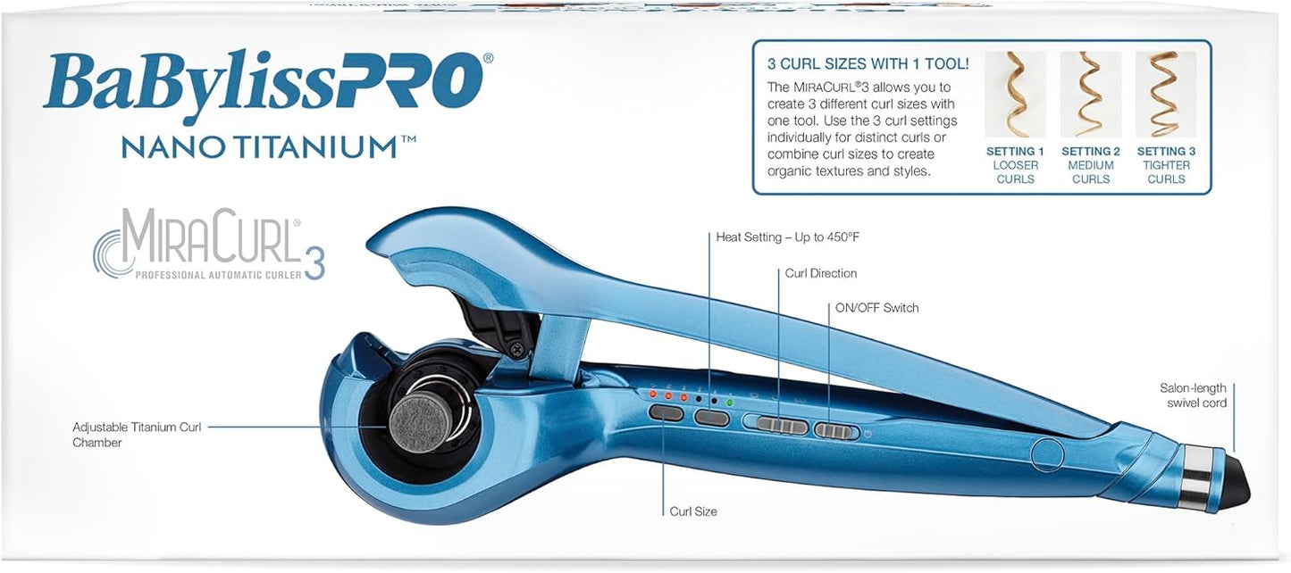 ✨ RIZADOR AUTOMÁTICO BABYLISSPRO NANO TITANIUM MIRA CURL 3 BNTMC3UC